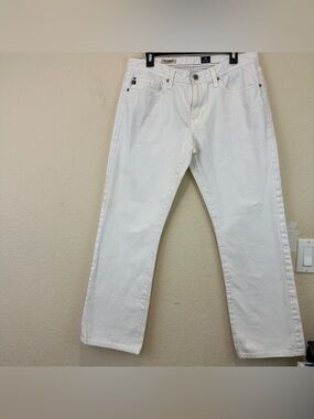 Men’s Ag Adriano Goldschmied protege Straight Leg 33 White Jeans